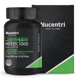 New Century Green Acerola Natural Vitamin C 1000, 1 ea, 30 tablets / 뉴센트리 그린 아세로라 천연비타민C 1000, 1개, 30정