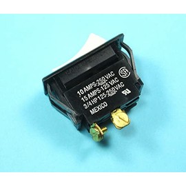 MOMENTARY Rocker Switch SPST (ON)/Off White 10A/250VAC, 3/4HP, 15A/125AC, Screw Terminals, Compatible with Carling Switch; 2 Prongs