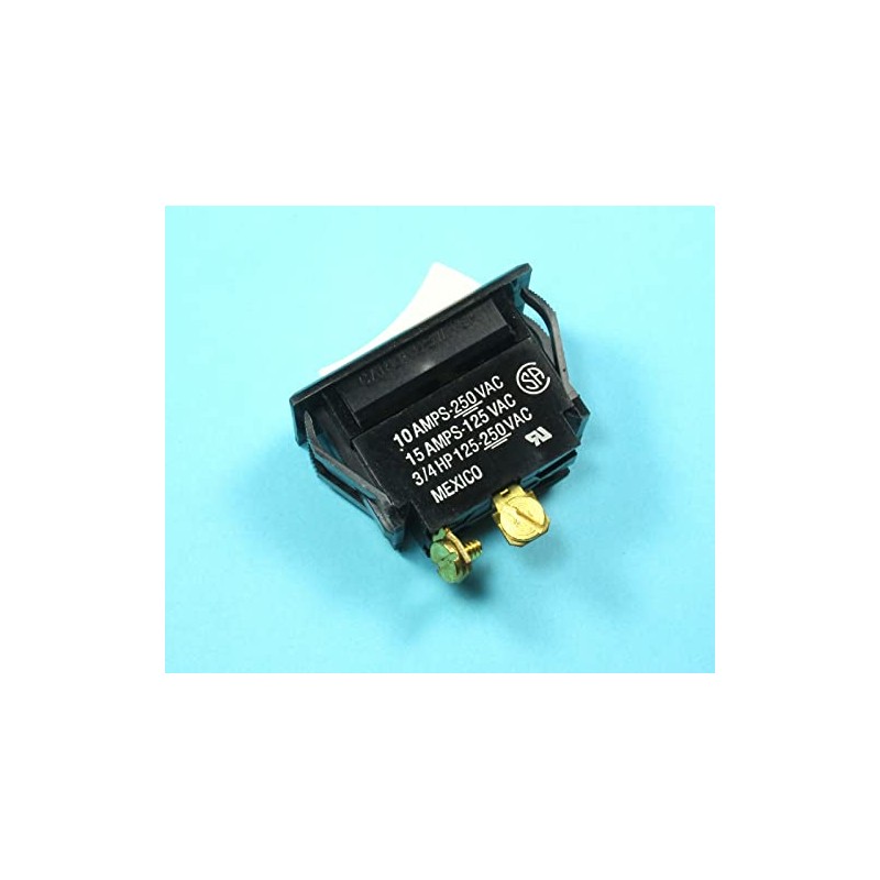 MOMENTARY Rocker Switch SPST (ON)/Off White 10A/250VAC, 3/4HP, 15A/125AC, Screw
