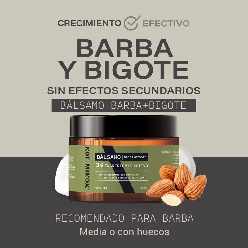 Balsamo para Crecimiento de Barba (Media o Huecos) y Bigote