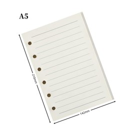 GYWHOOFT 6-Hole Notebook Refill, For Loose Leaf Binders, A5 Size, Mini Horizontal Ruled, Business Notebook, Dedicated Leaf Refill Paper, Refill Paper (Set of 45 Sheets x 2 Books)