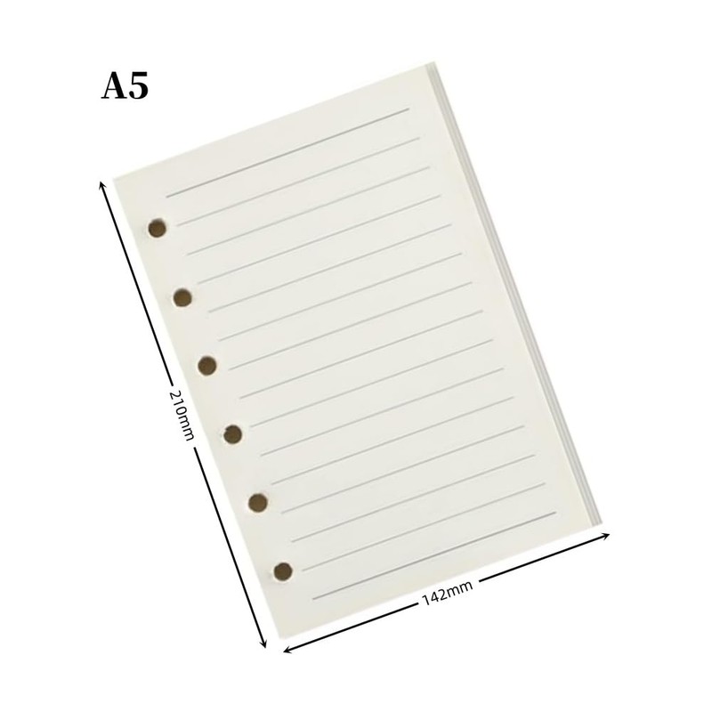 GYWHOOFT 6-Hole Notebook Refill, For Loose Leaf Binders, A5 Size,