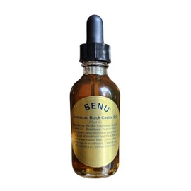 Benu Aceite de ricino negro jamaicano, 100% natural, prensado en frío, restaura y repara