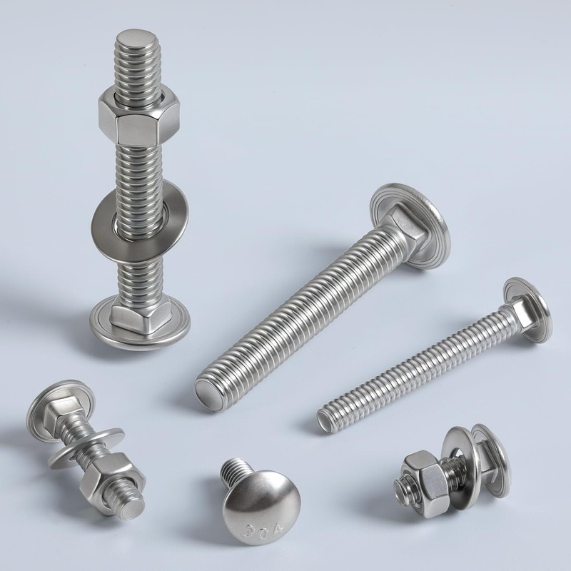 Krysay 5/16-18 x 2" Carriage Bolts 304 Stainless Steel 18-8,Round