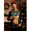 Arvilhill Mens Ugly Reindeer Bell Christmas Sweatshirt Tacky Funny Sweater