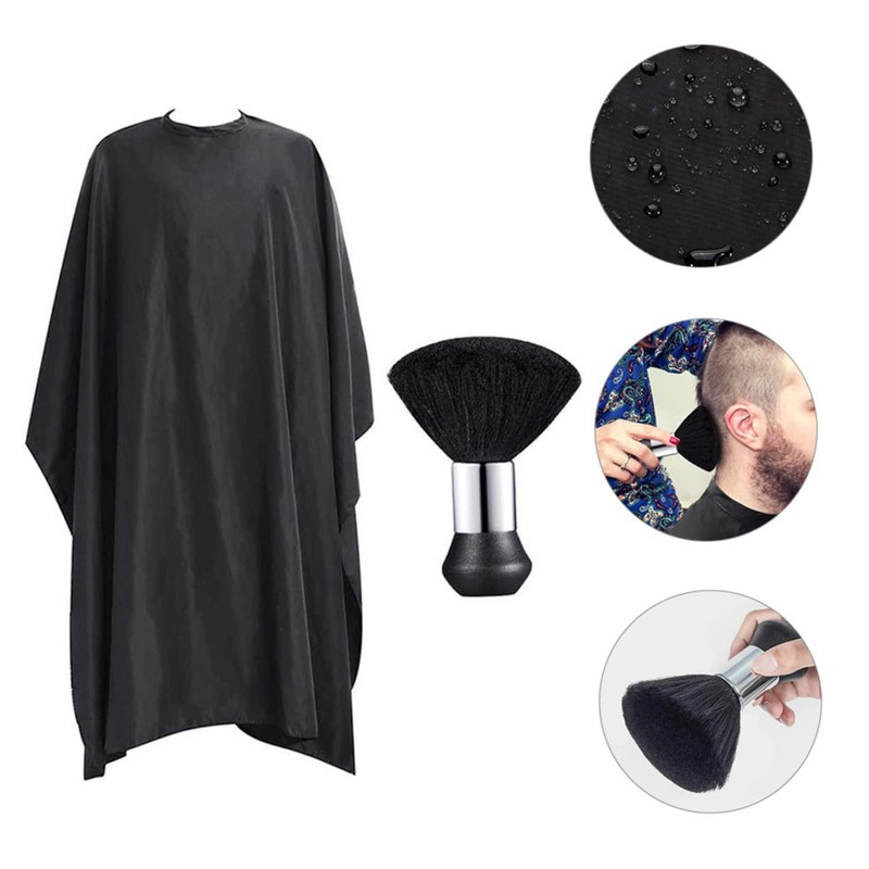 Baluue 1set Barber Supplies Kit Hairdressing Cape Brush Neck Duster