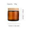 2 Pack 100ml 3.4oz Amber Glass Jars Refillable Cosmetic Containers