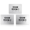 Tactile Exam Room Number Sign 1-3 with Braille - 5"