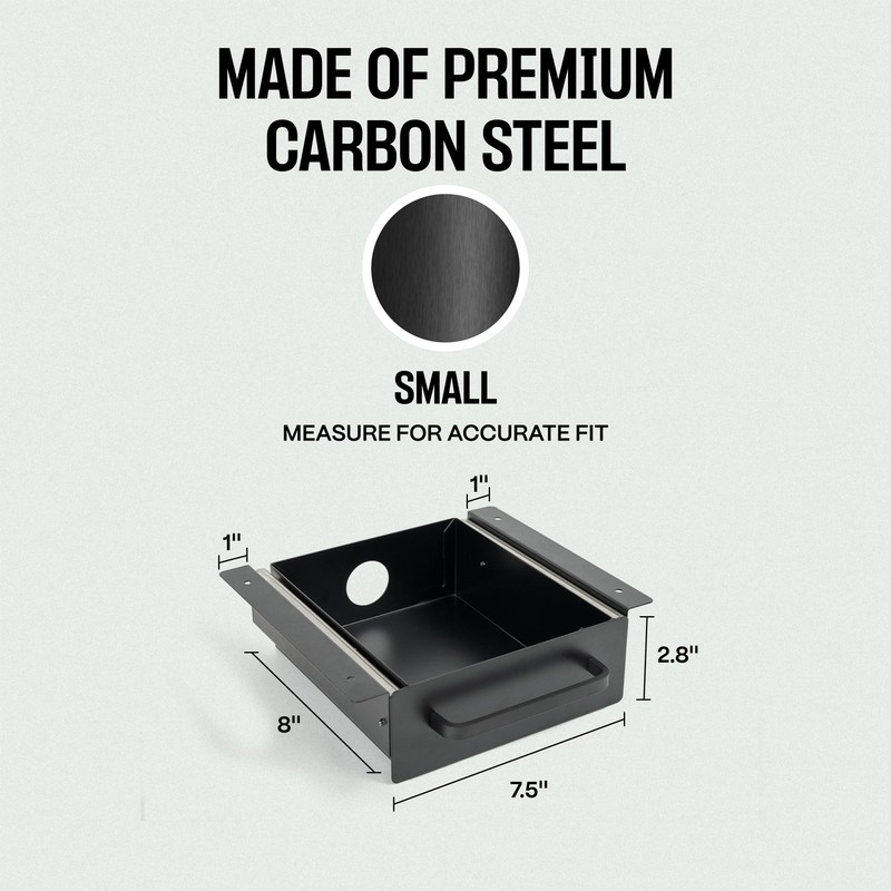 Under Desk Drawer Slide Out Attachment - Carbon Steel Undermount