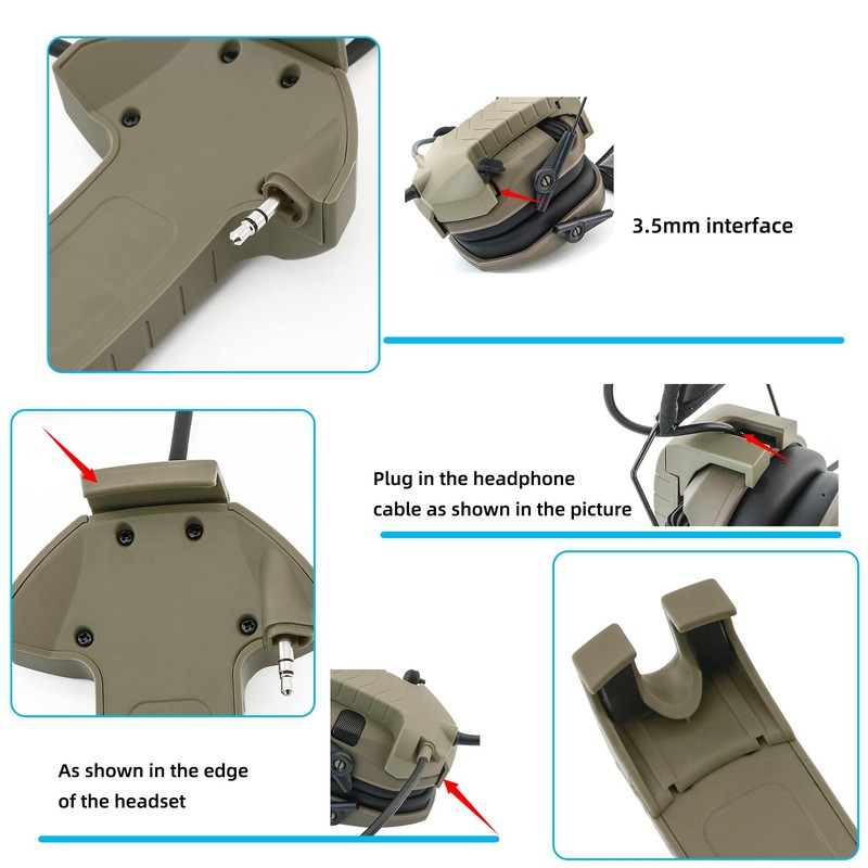 TSVISIONCORE Microphone & PTT for Walker's Razor Noise Cancelling Headphones