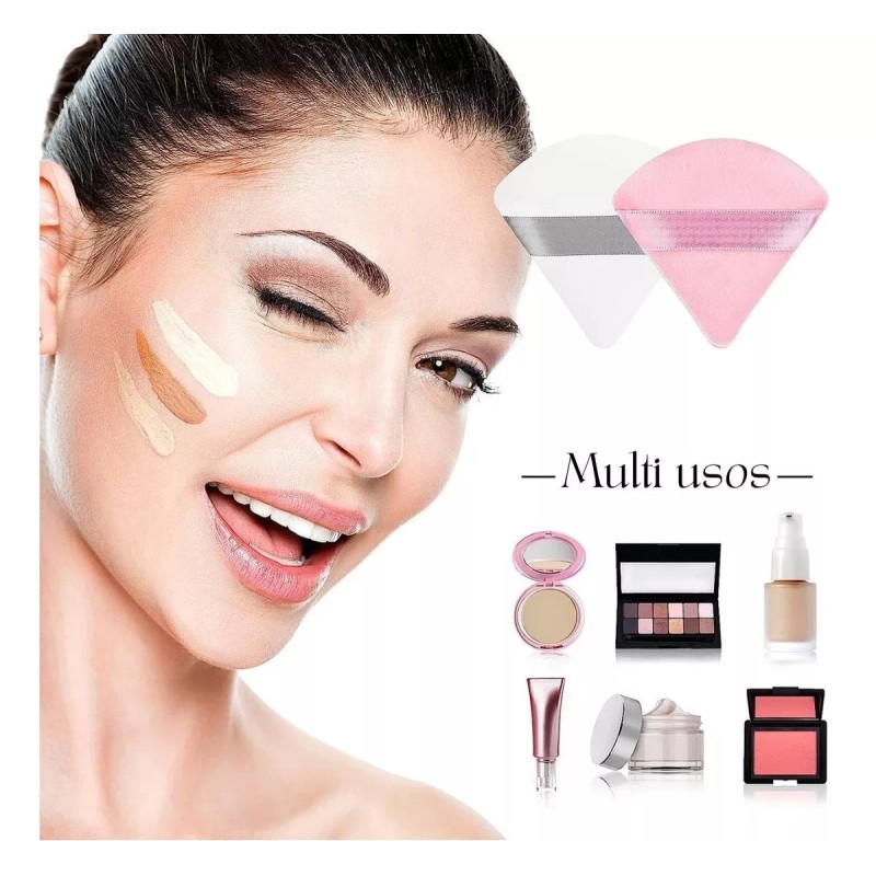 Veraly Set Esponjas Puffs Blender Polvo Triángulo Maquillaje