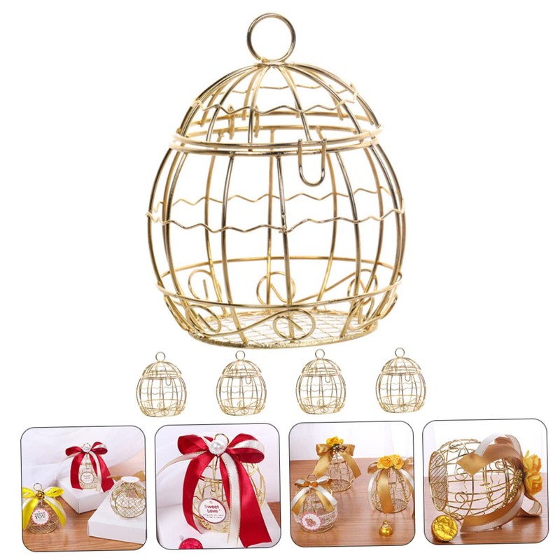 Kisangel 10 pcs candy box bird cage figurine birdcage figurine
