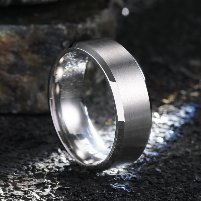 King Will Basic 8mm Titanium Ring Matte Finished Wedding Band