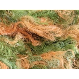 Greens Orange Long Eyelash Yarn - Dark Horse Yarns Soft #107 Melon Ball - 100 Grams