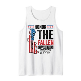 Memorial Day Honor the Fallen Verteran USA Flag Tank Top