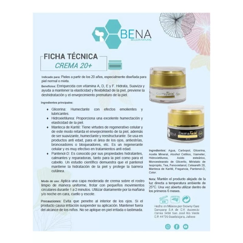 BENA Skincare Kit Acido Hialuronico Serum Jabon Y Crema Bena