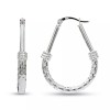 LeCalla Real 925 Sterling Silver Hoop Earrings Drop Shape Jewelry
