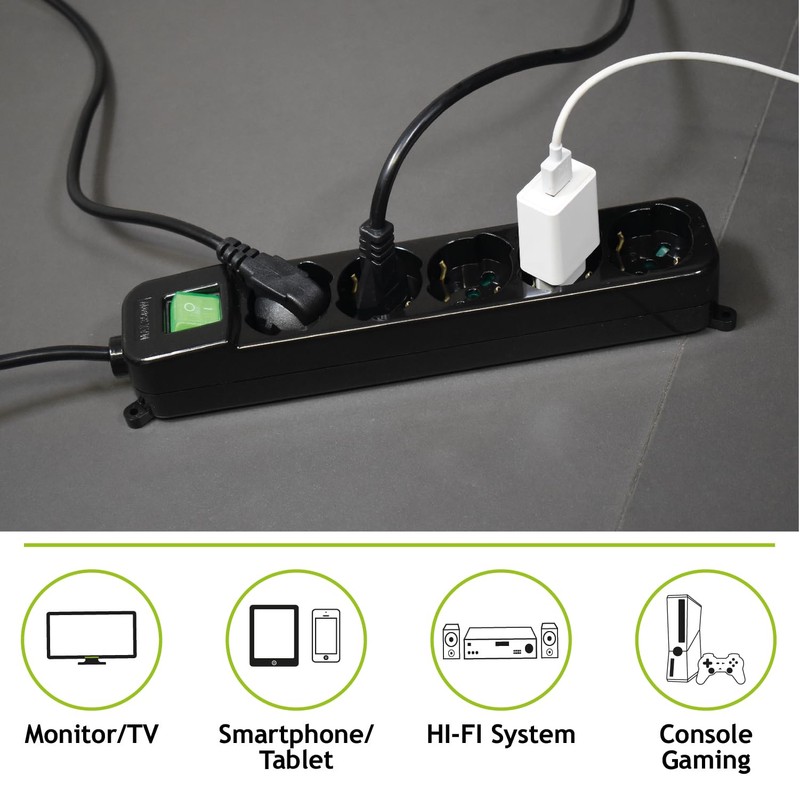 Tecnoware Power Strip - Electrical Power Strip with 5 Schuko/Italy