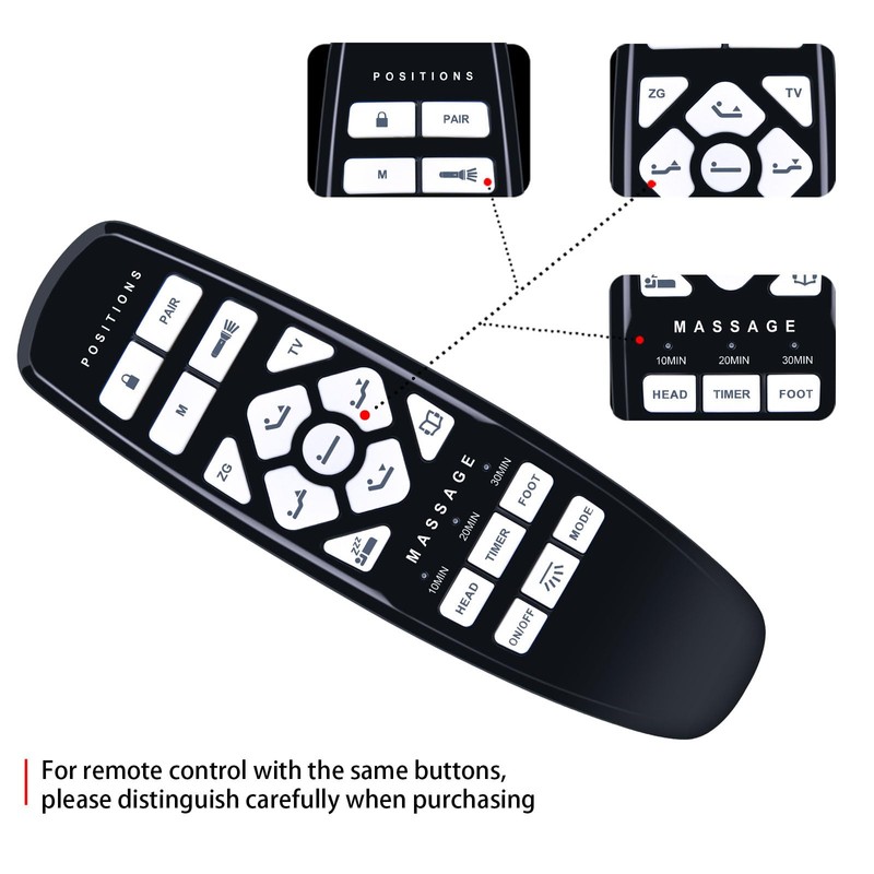 HZIME New Replacement RF27 Remote Control Compatible for GhostBed RF.27.19.02，for