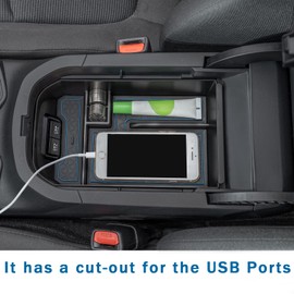 TOPINSTALL Blue Center Console Tray Compatible with 2019-2024 2025 Toyota RAV4 Accessories, Armrest Box Organizer Insert ABS Plastic Storage Box