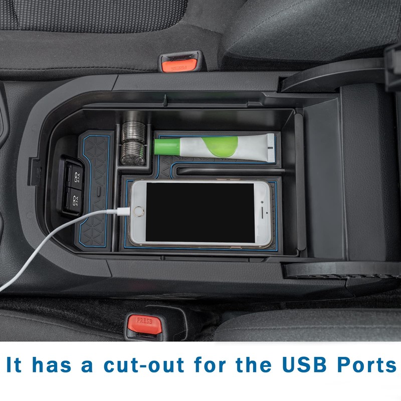 TOPINSTALL Blue Center Console Tray Compatible with 2019-2024 2025 Toyota