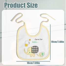 Pack of 3 Waterproof Baby Bibs, Unisex Baby Bibs, Burp Cloths Baby with Press Stud for Baby Boys and Girls Toddlers