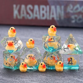 Duck D&D Resin Dice Set, Polyhedral DND Dice Animal Inclusion Dice D and D for Dungeons and Dragons MTG RPG Board Games