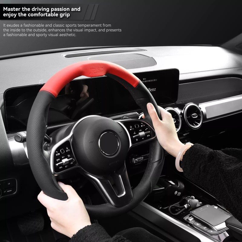 XUKEY Car Steering Wheel Cover Leather Breathable Anti-slip Car Accessories