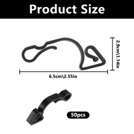 50 Pcs Giant Gutter Hooks for Outdoor Lights Black, Weatherproof Xmas Lights Gutter Hooks for Hanging Fairy Lights Outdoor Rope Lights String Lights Christmas Lights Gutter Clips