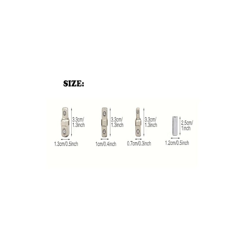 QIZHIMEI Offset Extension wrench, Tight Reach Extension Wrench Set,1/2", 1/4"