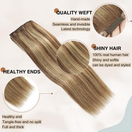 PINK SEVEN Clip in Hair Extensions Real Human Hair,20 Inch 120g 7pcs Remy Hair Extensions Clip ins for Women,Natural Human Hair Clip in Extensions