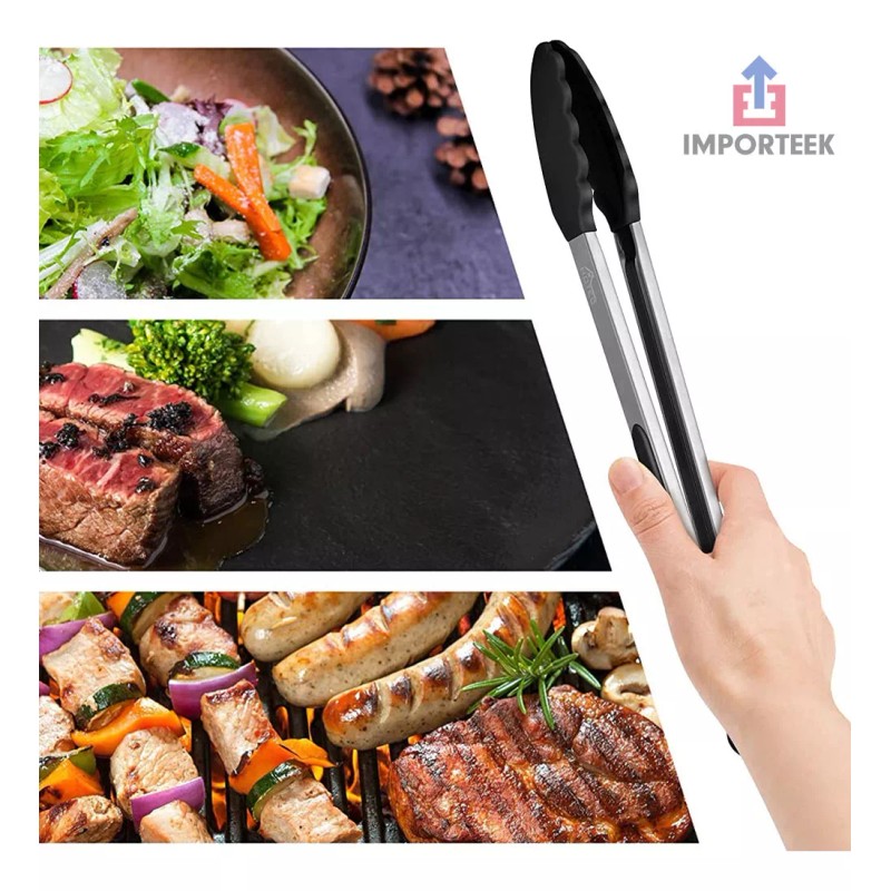 Importeek 20pz Pinzas Tenazas Ergonomicas Acero Inox Silicon Mediana