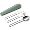 DEVICO Travel Utensils with Case, Reusable Camping Silverware Cutlery, 18/8