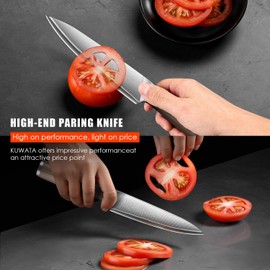 Kuwata Japanese Utility Knife, 5 inch Handcrafted VG10 Stainless Steel Chef Knife, Professional Japanese Kitchen Knives with Ergonomic Handle Grip and Gift Box