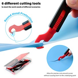 Gomake Vinyl Wrap Guard Cutter Knife Window Tinting Cutter Precision Automotive Safety Cutting Tool for Car Wrapping, Window Tinting,Decals,Signs, Wrap Film and Other Car Vinyl Cutting(W200)