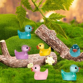 100 Stück Mini Enten Harz, 10 Farben Mini Enten Figuren Mini Enten Leuchtend für Mini Aquarium Puppenhaus Miniaturgarten Handwerk Topfdekorationen DIY