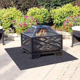 Fire Pit Mat—Stove fire mat，Retardant | Heat Resistant，Ember Mat and Grill mat，Absorbent Material， Protect Your Deck, Terrace, Lawn or Campground from Embers，Waterproof Backing，Washable (36"×36")