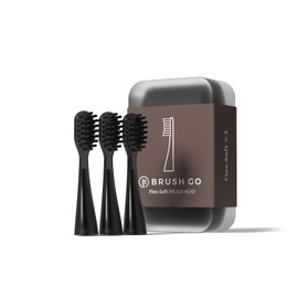 MIPOW- Cabezales de repuesto Brush GO i4 compatibles con el cepillo de dientes eléctrico Slim Pro i4: cerdas suaves, dureza media-suave, uso diario, paquete de 3, tipo de cerdas (FlexSoft).