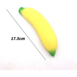 1 x Yellow Squishy Banana Toy Squeeze Banana Decoration, Anti-Stress Squeeze Toy, Stretchy, Stress Relief Fidget Squeeze Decor for Adults, Party Joke Items, Squeeze