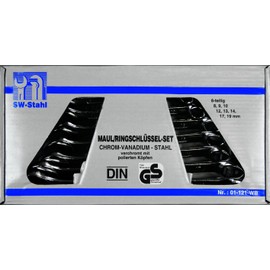 SW-Stahl 01-121-WB Combination Spanner Set 8-19 mm, 8-Piece Combination Spanner I Double Spanner I Ring Spanner Set I Combination Spanner I Combination Spanner