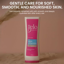 Belo Essentials Body Lotion with Skin Vitamins Lightweight Formula Quick Absorb Soft Texture for Daily Skincare - 200ml