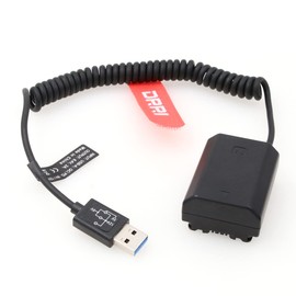 DRRI USB to NP-FZ100 Dummy Battery Power Cable for A9 A7R3 A7M3 A7S3 A7III A7