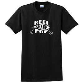 Fathers Day Shirt for Pop Reel Sharp Pop Fishing Hook T-Shirt 2XL Black