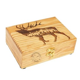 Handmade Wooden Urn Engraving Handcarved Jewellery Box for Women-Men Jewel | Decorative Boxes | Storage & Organiser (Buck Deer)