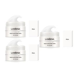 3 unidades Crema Mágica Para Quitar Espinillas y Puntos Negros Con 60 Tiras Removedores, Nariz Tiras Limpieza Poro Remover Espinilla Eliminación Pelar Nariz Tiras Nose Pore Strips