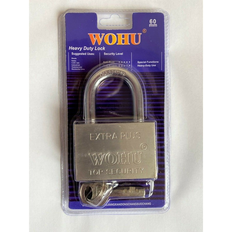 HEAVY DUTY CHROMED PLATED STEEL LOCK WITH 3 KEYS