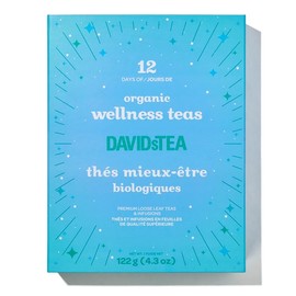 DAVIDsTEA 12 Days of Wellness Teas – 12 Organic Loose Leaf Tea Sampler Gift Set, 24 Servings | Variety Pack of Herbal, Chai, Oolong & Green Tea
