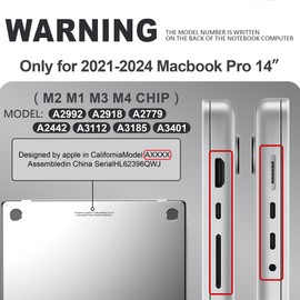 GPXIIZ Case Compatible with MacBook Pro 14 Inch M4 M3 M2 M1 Pro/Max Protective Case 2024-2021 A3112 A3185 A3401 A2918 A2992 A2779 A2442, Ultra Thin Hard Shell Snap Case Cover 14.2 Inches, Matte Space