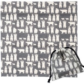 Lunch Bag & Lunch Cloth Set, 1 Lunch Bag, 1 x Lunch Cloth, Polar Bear Lunch Set, Drawstring Bag