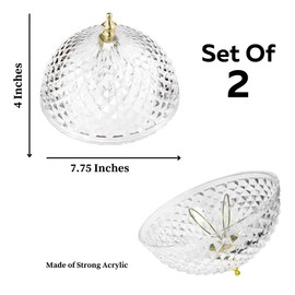 Evelots Clip On Shade for Ceiling Light Bulb or Lamp-2 Pack-Antique-Diamond Cut-Acrylic